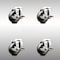 Service Caster 3 Inch 316SS Soft Rubber Wheel Swivel Bolt Hole Caster Set with Brake SCC SCC-SS316BH20S314-SRS-TLB-4 - alternate 1